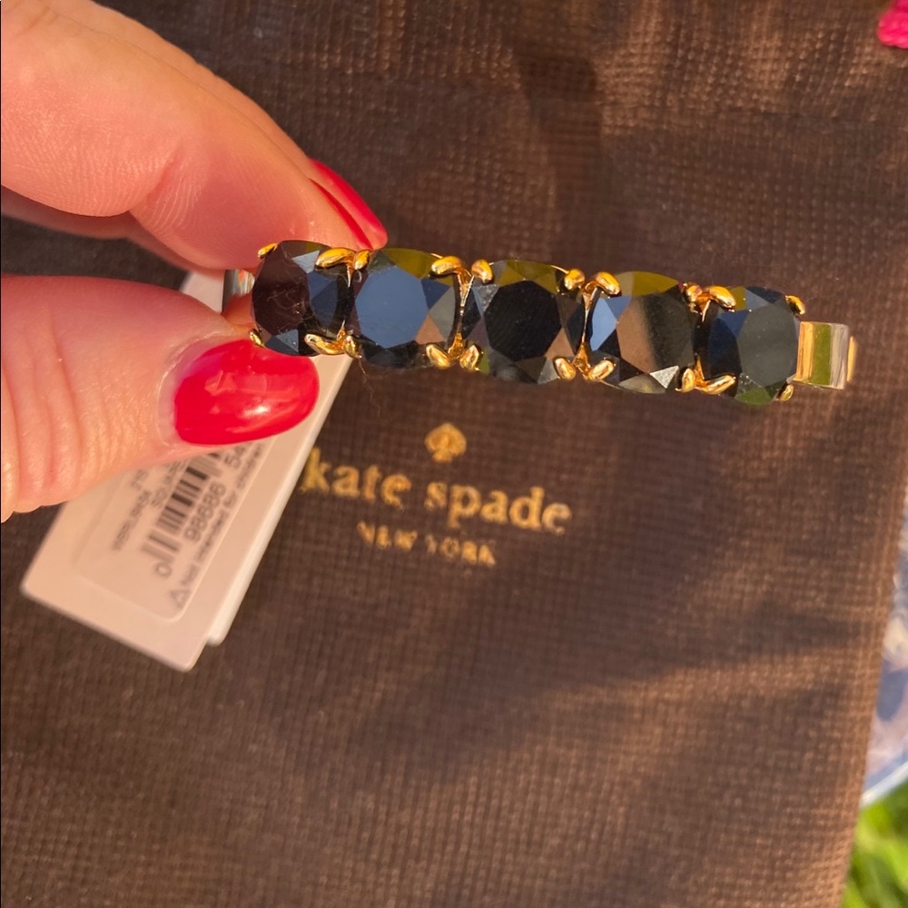 Kate Spade NY Squared Away Hinge Bangle Black NWT